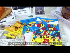 Impresión personalizada de logotipo para llevar bolsas de papel de comida rápida embalaje para hamburguesas de papas fritas