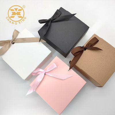 Eco-friendly 350gsm Cardboard Gift Packaging Box with Ribbon Decoration and Recycled Materials