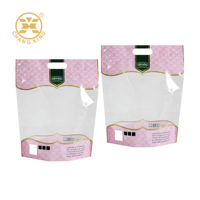 Custom Design Printed Food Grade Stand Up Plastic Packaging Bags With Window Moisture Proof  Packaging Bag For Snack Dried Food Nuts
