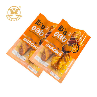 Custom Printed Bakery Bread Packaging Bag LDPE Plastic Bread Packaging Pouch With Clear Window