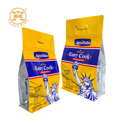 5kg 10kg Rice Packaging Bag Flat Bottom Pouch Stand Up Rice Bag For Food Packaging Customized Printing