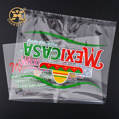 Bulk Custom Printed Side Seal Plastic Taco Pie Packaging Bag with Clear Window Gravure Printing Easy Fill Opening