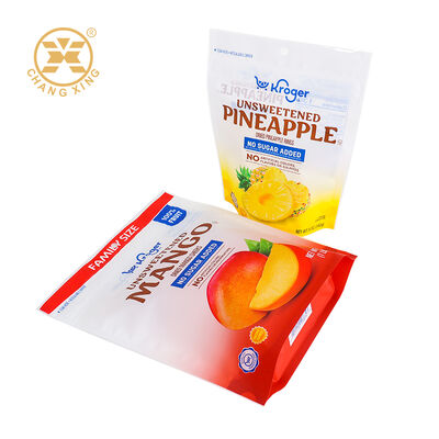 Custom Print Resealable Zipper Plastic Dry Fruit Dried Mango Pineapple Slices Packaging Bags Stand Up Pouch Bags
