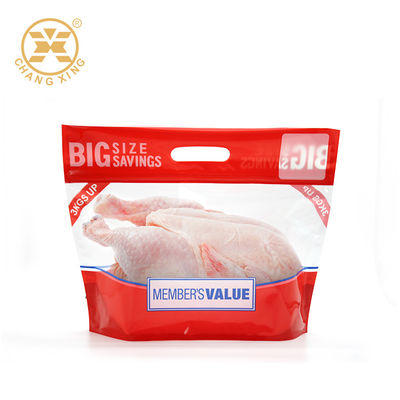 Calidad  VMPET EXPE Stand Up Pouch With Handle Roast Chicken Plastic Packaging For Frozen Food fábrica