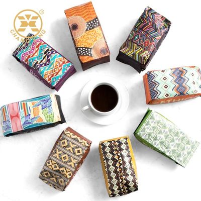 Calidad  CPP Resealable Coffee Packaging Bags With Valve Flat Bottom Stand Up Pouch fábrica