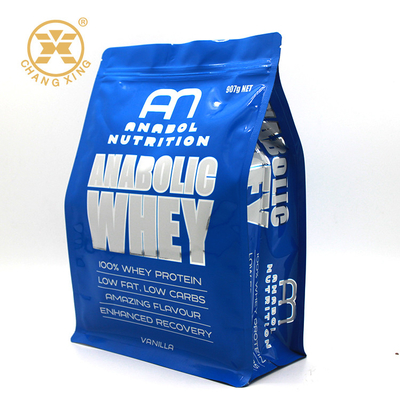 Bolso de empaquetado inferior plano transparente de la bolsa del OEM 500g 1kg con la cremallera