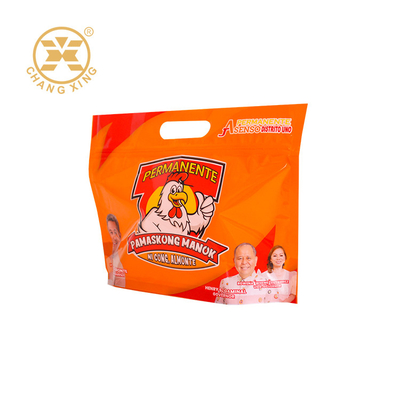 Embalaje de pollo asado anti niebla Stand Up Bag con mango