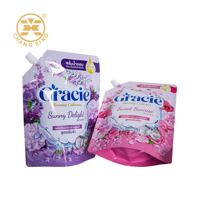 LDPE Doypack Detergente de ropa de pie Gaseador de bolso suavizante de tela Gaseador con gaseador