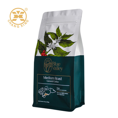 Bolsas de café con fondo plano con cremallera de costumbre Bolsas de café con cremallera de pie 250g 500g 1kg
