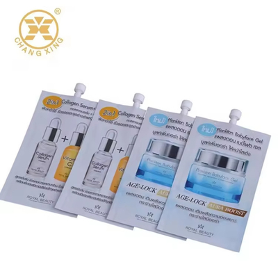 Saco de plástico de grado cosmético con boquilla para cuidado de la piel crema loción de manos jabón protector solar bolsas de embalaje