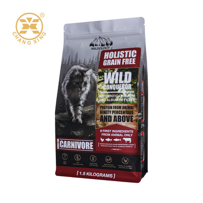 5kg 10kg 15kg 20kg Bolsas de plástico con cremallera para perros, gatos y mascotas Bolsas de embalaje de alimentos para mascotas Bolsas de fondo plano para alimentar mascotas