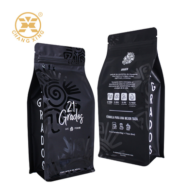 A prueba de humedad 15 oz bolsas de café de fondo plano bolsas de cremallera de pie adecuadas para café 250g 500g 1kg