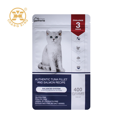 Bolsas de embalaje personalizadas para mascotas Bolsas de plástico con cremallera para perros y gatos Bolsas de comida para mascotas Bolsas de fondo plano 5kg 10kg 15kg 20kg Para la alimentación de mascotas