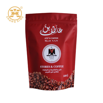 OEM ODM 250g 500g 1kg Bolsas de café con cremallera de pie Bolsas de café con cremallera de cierre Bolsas de café autoportantes para el café Bolsas de embalaje de alimentos para té