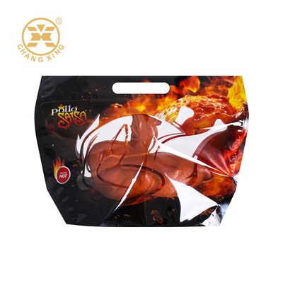 Tamaño impreso personalizado Microondas bolso de embalaje de pollo asado usado Bolso de pollo de plástico con cremallera