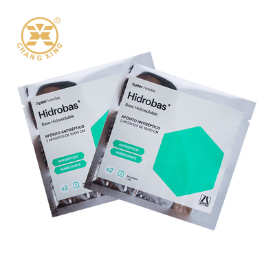 Impresión personalizada de papel de aluminio 3 sellos laterales embalaje médico cosméticos de belleza facial máscaras de embalaje bolsas para productos químicos
