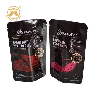 Logotipo personalizado Impreso Cerrojo de plástico Bolsa de alimentos para mascotas Bolsas de embalaje para mascotas a prueba de humedad para alimentos para perros y gatos