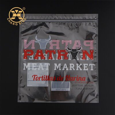 Bolsa de embalaje de carne fresca transparente personalizada Embalaje de alimentos Bolsa sellada al vacío para camarón congelado