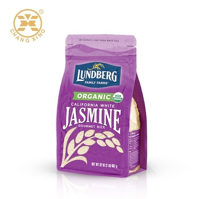 1KG 2 kilogramos de la caja de la bolsa inferior de la cremallera de embalaje que se puede volver a sellar del arroz con la cremallera