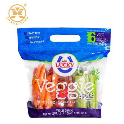 Las bolsas de plástico transparentes antiniebla del LDPE de Bopp de la fruta para el empaquetado de las verduras