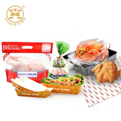 Saque a comida la resistencia térmica de empaquetado del pollo asado transparente la bolsa de nylon con la cremallera