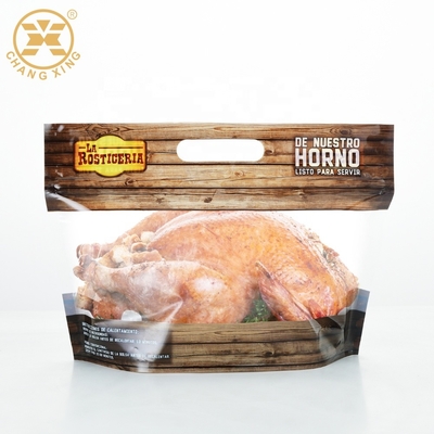 Bolso de empaquetado del pollo asado con las bolsas antis del pollo de asación de la barrera de calor de la niebla de la ventana de la cremallera