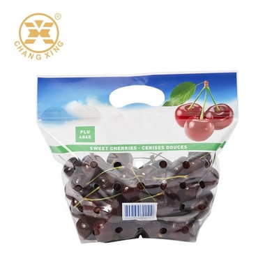 La manija antiniebla de la uva transparente se levanta la bolsa con el empaquetado de la fruta fresca de la cremallera VMPET