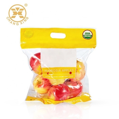 El plástico transparente de la fruta del LDPE laminó los bolsos para el soporte impreso de encargo del acondicionamiento de los alimentos encima de bolsos de la bolsa