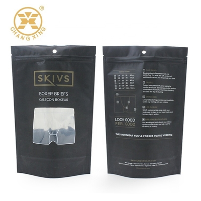 60 micrones de BRC de la cremallera de la cerradura de la bolsa plástica de la ropa interior de bolso reutilizable Matte Black del almacenamiento