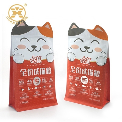 Sello lateral de la bolsa ocho inferiores de la cremallera de la caja de Cat Pet Food Packaging Bag 5kg del perro del LDPE